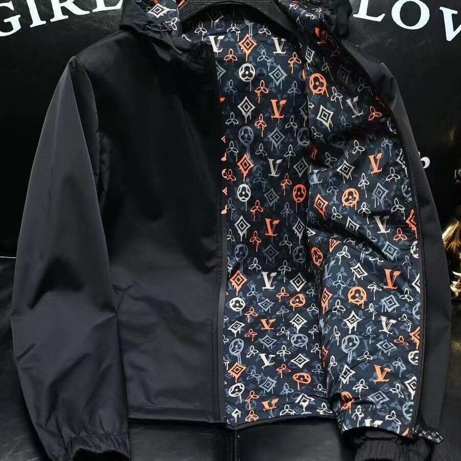 European Style Reversible Fashion Jacket For Men Spring And Autumn New Light Luxury Casual Windproof Hooded Coat