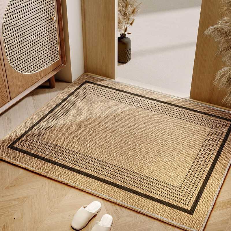 Minimally designed linen floor mat with quick drying and anti slip properties suitable for indoor use Entrance mat entryway foot rubbing carpet S26020