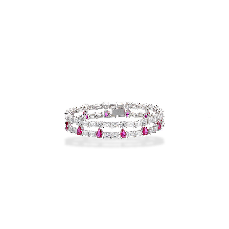Bracelet, Double-Layer Pear-Shaped Diamond Bracelet, Sugar Cube Bracelet, Gold-Plated Bracelet,High-End Design, Light Luxury Texture Bracelet,