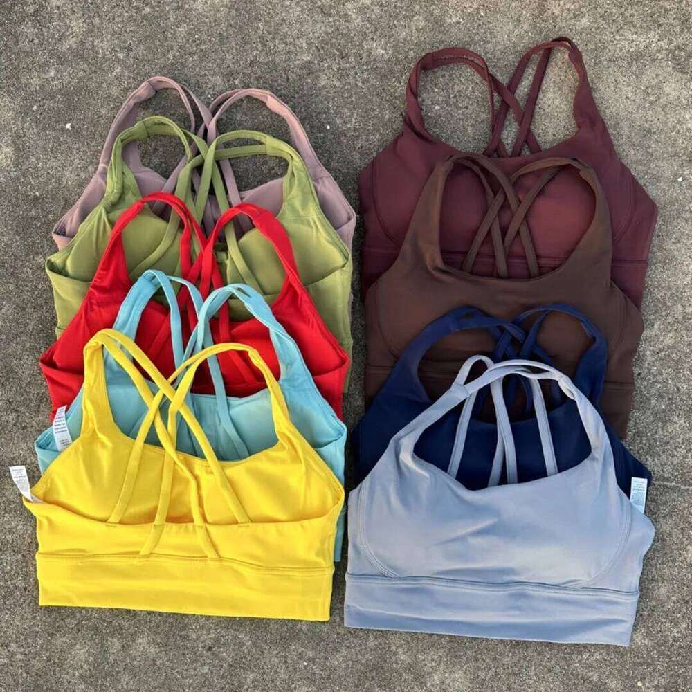 Solid Color Women Cross Fitness sport Bra high strength Tight Top Comprehensive Training Gym Yoga Underwear With Chest Pad 26Y0208