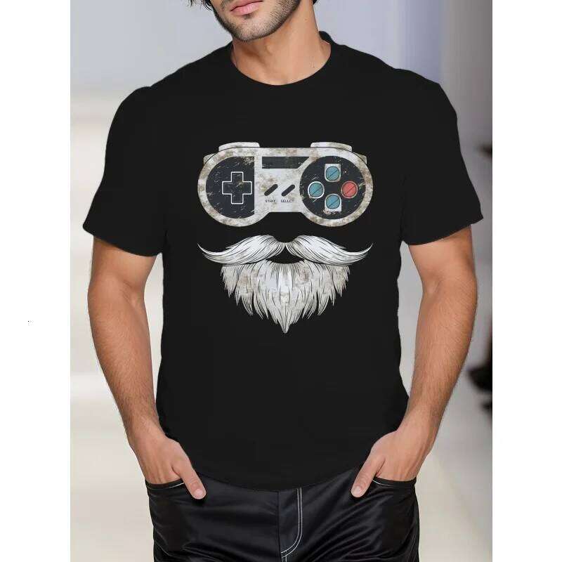 3D Print Game Controller Gamer T-Shirt For Men Pizza Graphic Tees Casual Oversized Short Sleeve Tops O-Neck Streetwear T Shirts X260209