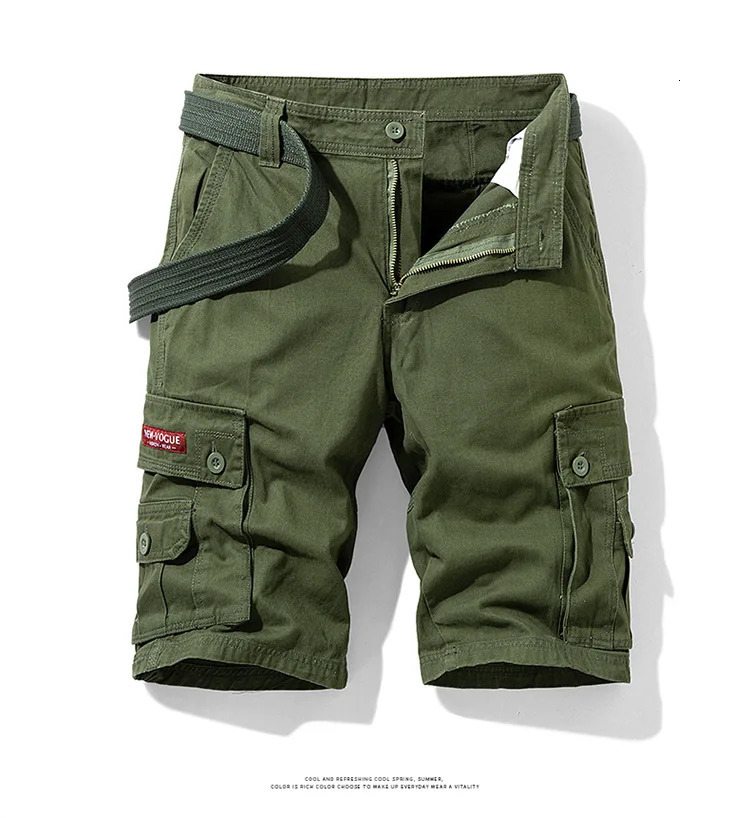 Summer mens fashionable multi pocket workwear shorts thin casual and fashionable denim multi pocket shorts 260208