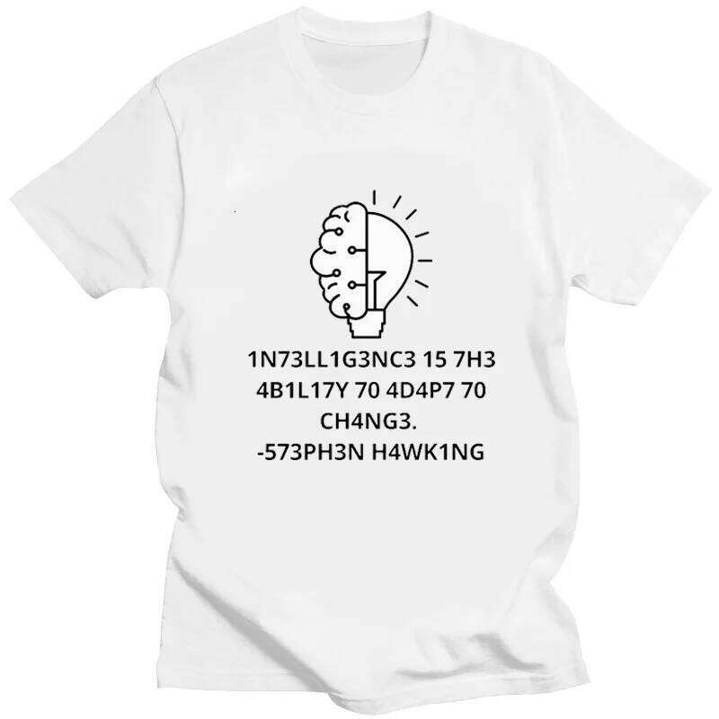 Creative Men TShirts Funny Geek Tops Intelligence Is The Ability Adapt To Change Letters Print Tee Male Oversized T Shirt X260209