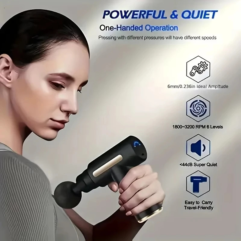 Portable Button Fascia Gun Deep Tissue Massage Mini Lightweight and Adjustable Speed Massage Equipment Suitable for the Body 260129