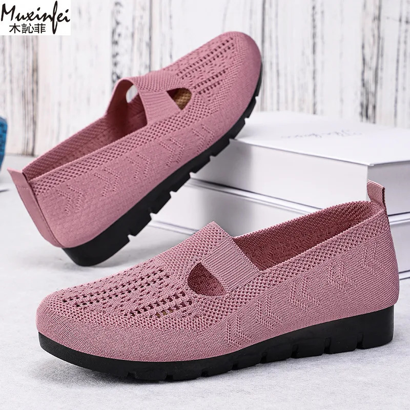 Womens Summer Shoes Breathable Flat with A Casual Womens Sneakers Comfortable Soft Sole Large Size 36-43 Shoes Clearance 260124