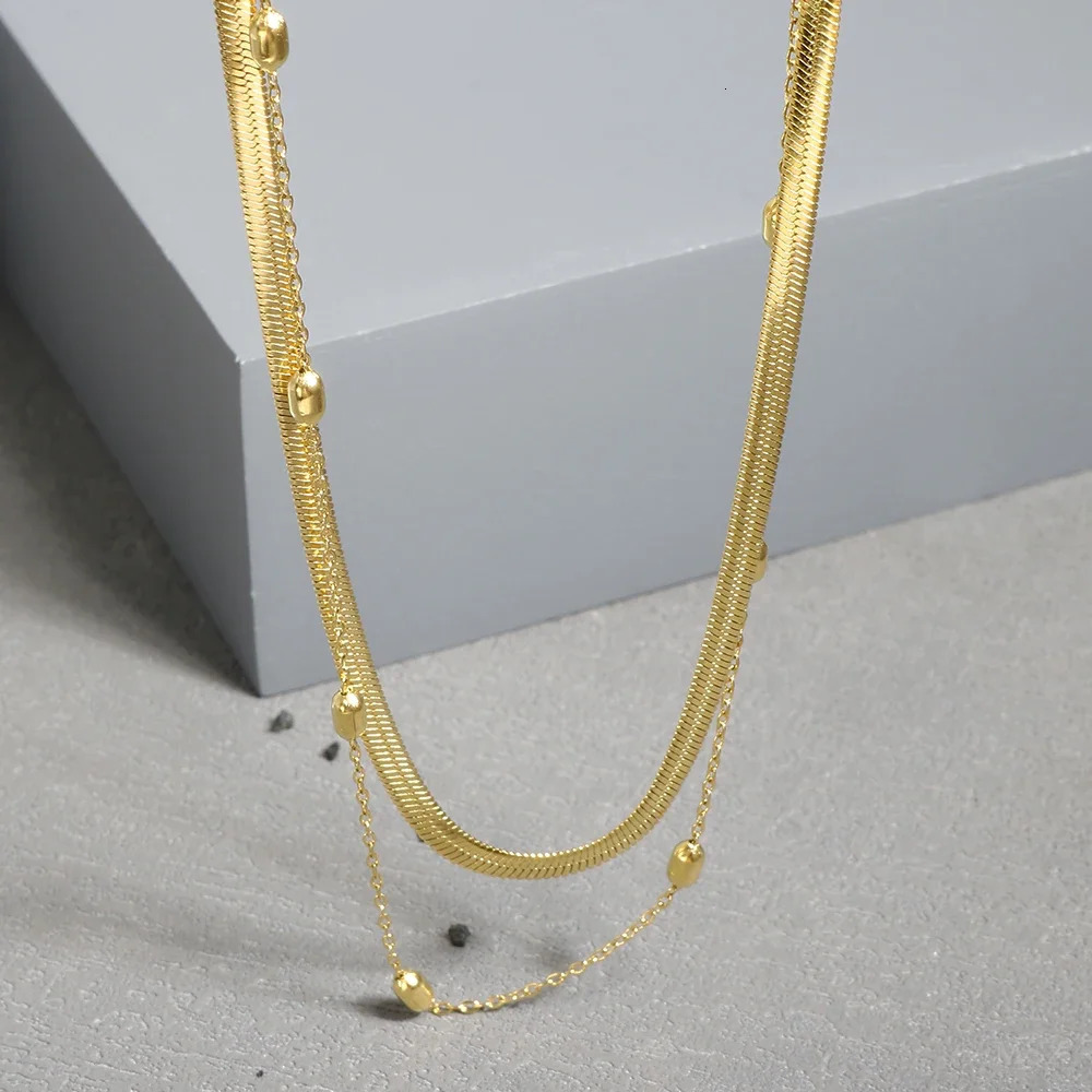 Stainless Steel Vintage Textured Delicate Necklace 260124