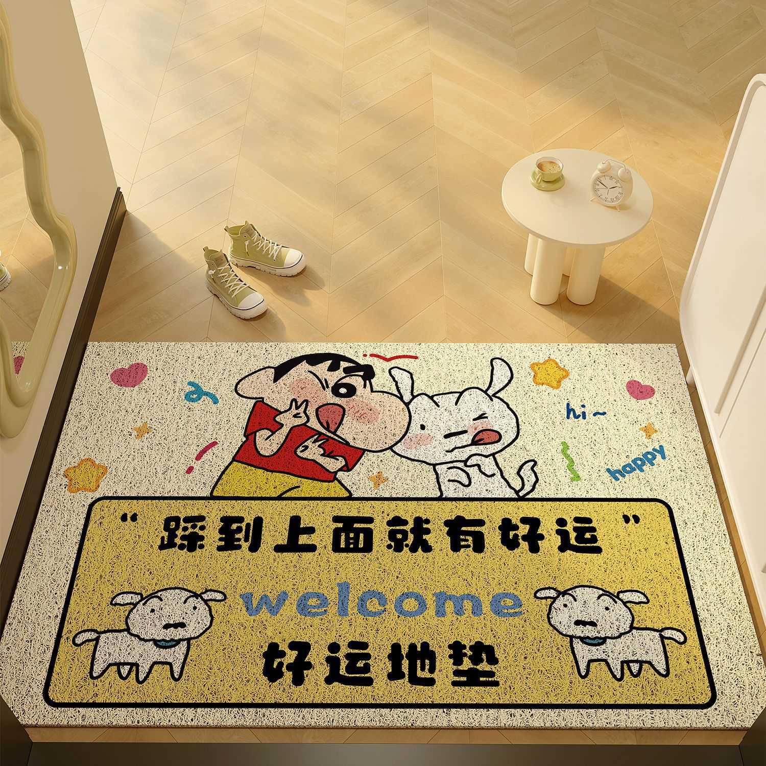 Crayon Shin-chan Entrance Door Mat Silk Loop Non-Slip Doorway Entryway Customizable Carpet Door Mat Entryway Foot Mat S260207