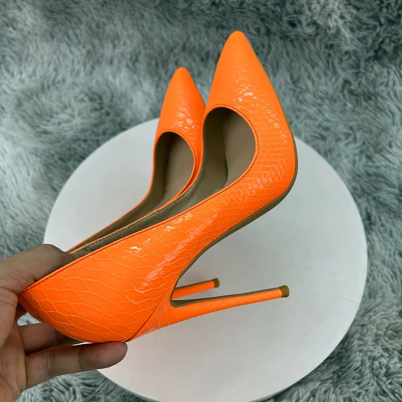 Spring Women Blue Orange Sliver 8cm10cm12cm Thin High Heels Celebrity Dress Party Pumps Female Big Size 3445 Shoes 260208