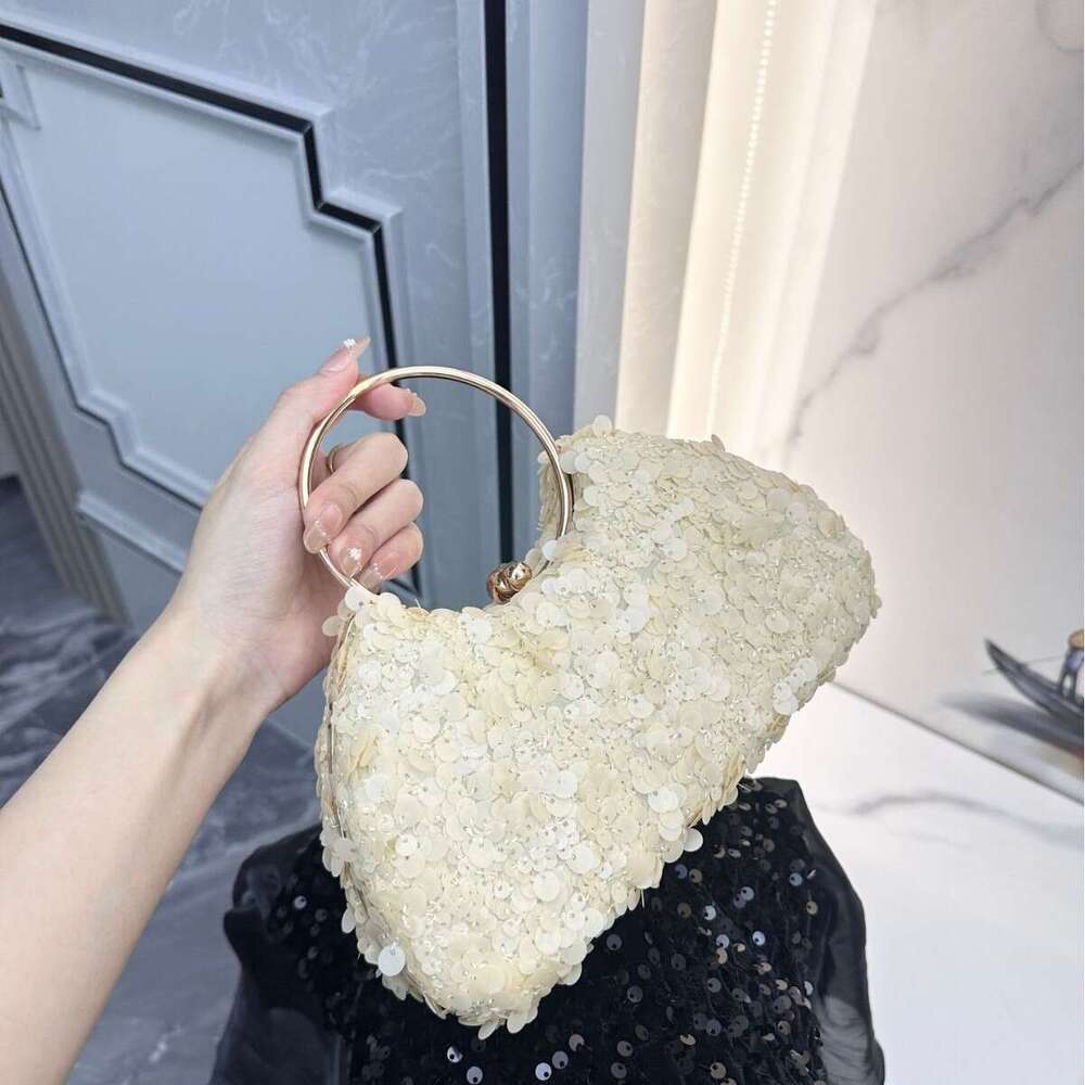 Hot Selling European And American Wedding High End Light Luxury Sequin Beaded Handbag Foreign Trade Dress Party Handmade Evening Bag