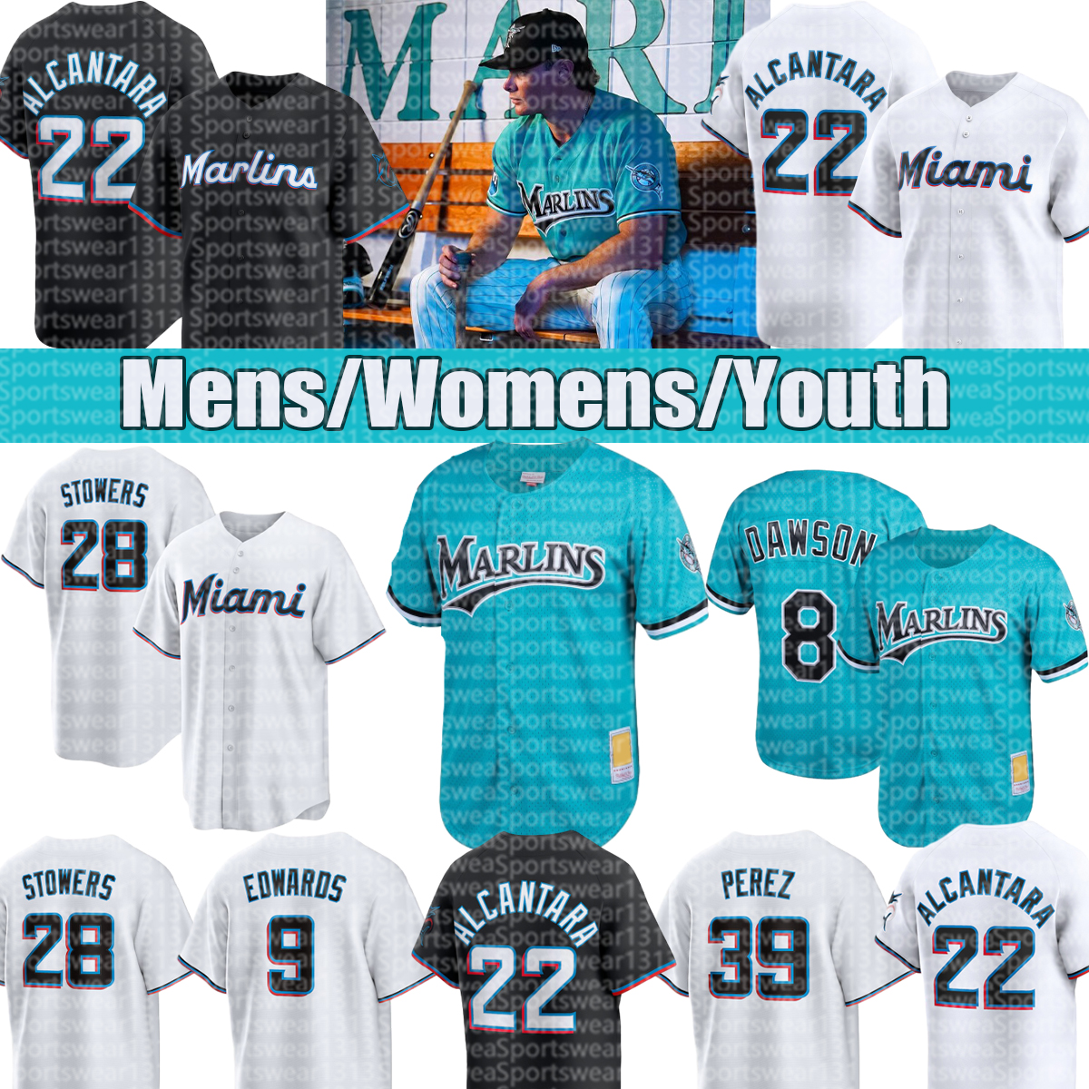 Miamicity Marlins jersey Connor Norby Jesus Sanchez Sandy Alcantara Albert Almora Jr. Matt Mervis Fortes Baseball Jersey