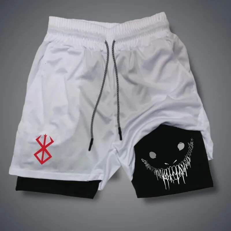 Men's Running Shorts 2-in-1 Quick-Dry Gym Workout Jogging Fitness Double-Layer Sports Shorts