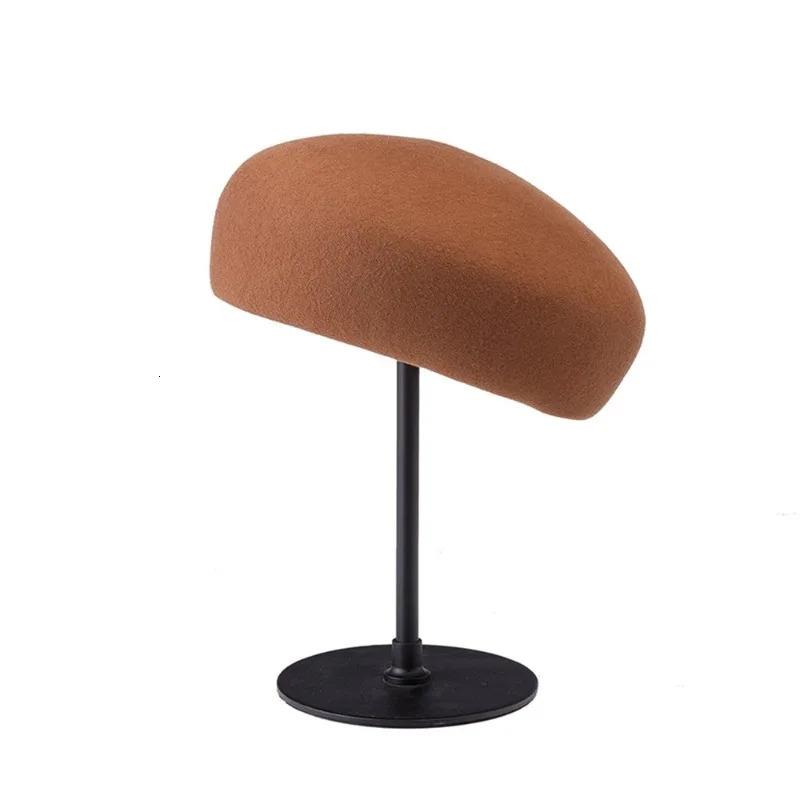 Britain Elegant 100 Wool Felt Blocked Berets for Women Kids Bread Pumpkin Fedoras Ladies Autumn Winter Simple Painter Hat 260205