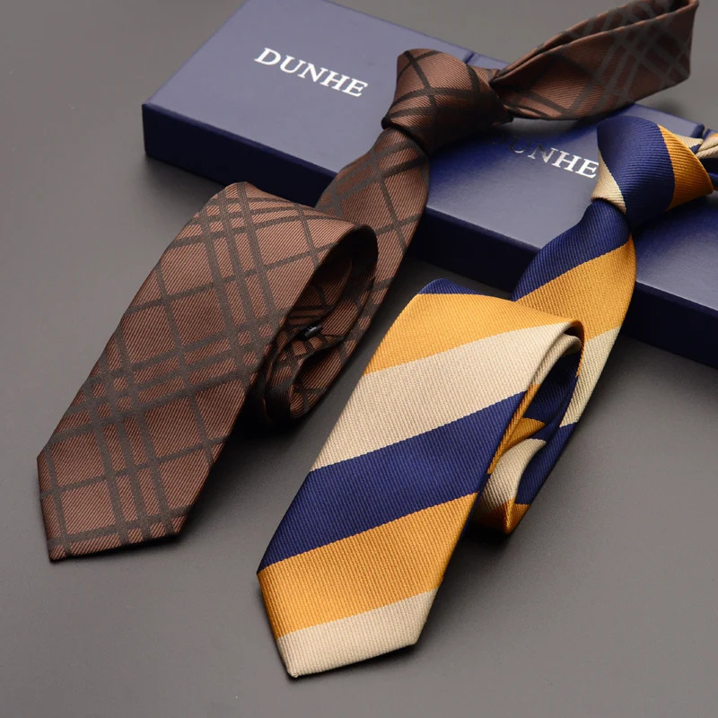 High Quality Fashion Neckties Business 6cm 8cm Stripe Deep Blue Ties for Men s Cravat Male Gift 260208