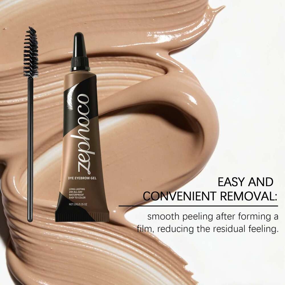 zephoco Anti-Fade Eyebrow Tint gold Velvety matte finish, long-lasting, natural wild brows with distinct, three-dimensional definition