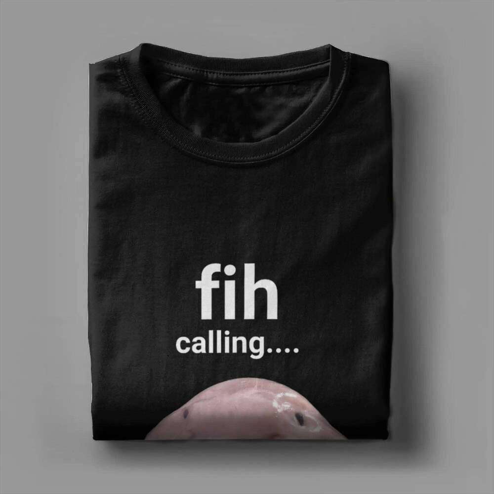 Fih Calling Remind Me Message Cotton T For Couple Vintage T-Shirts Crew Neck Hippie Tee Shirt Oversized Printed Clothing X260209