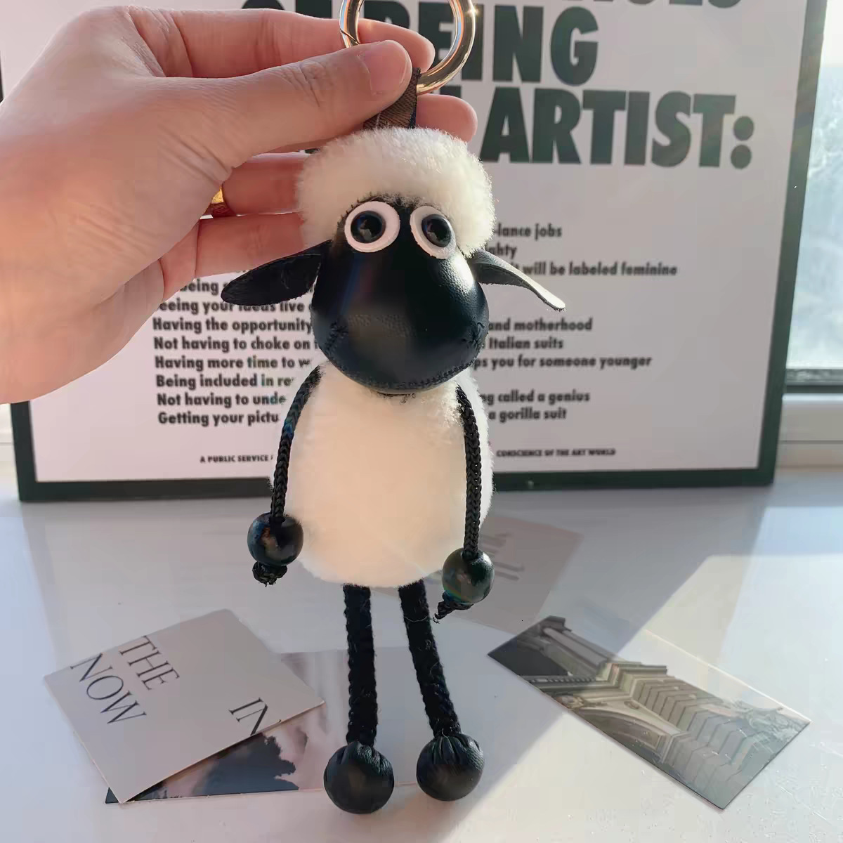 Bag Charm Key Chain The Sheep Fur Pendant Large Sheep Doll Claw Machine Bag Keychain Couple Accessories Small Gift