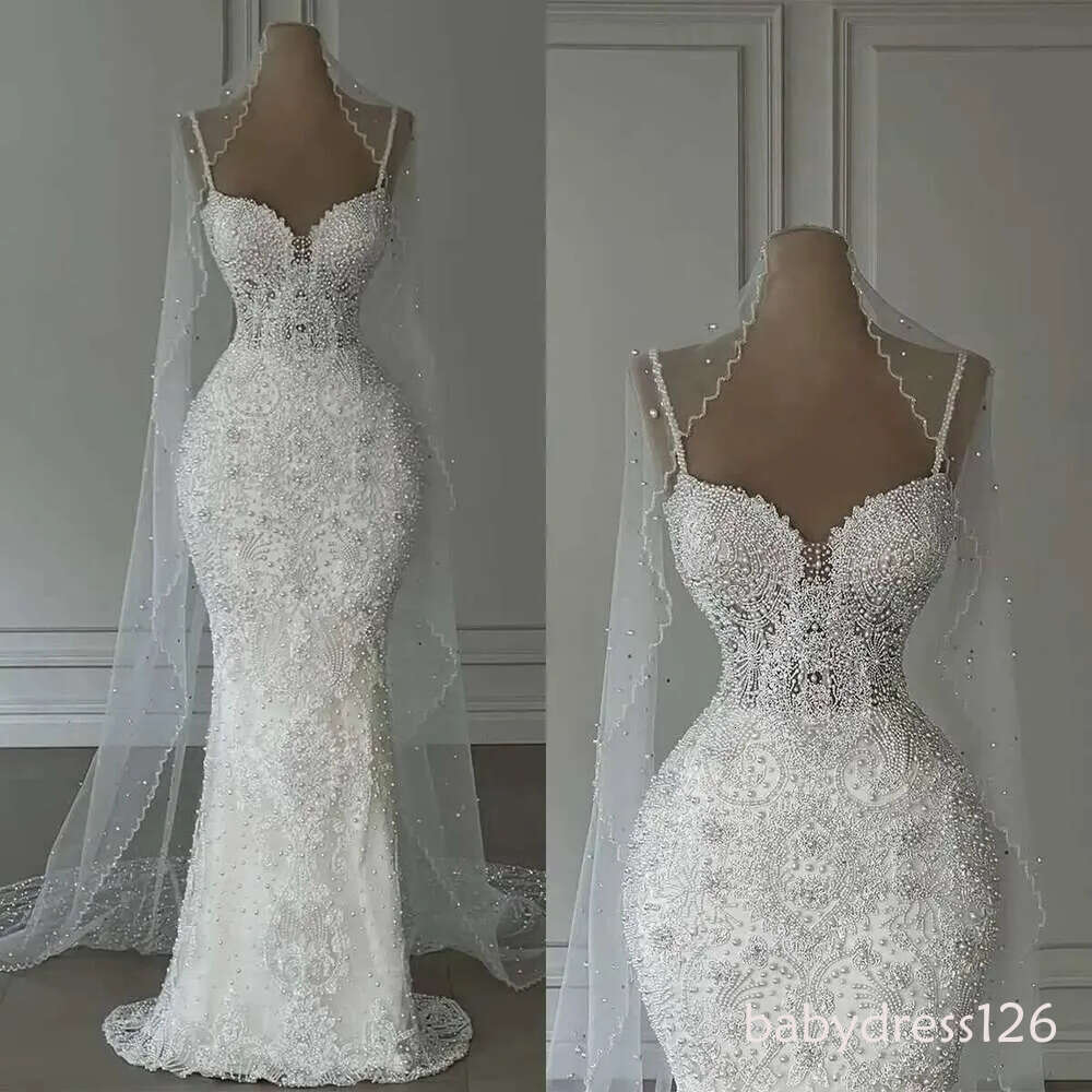 Elegant Beads Mermaid Wedding Fashion Lace Sequins Sleeveless Up The Floor Bridal Dress Made To Order