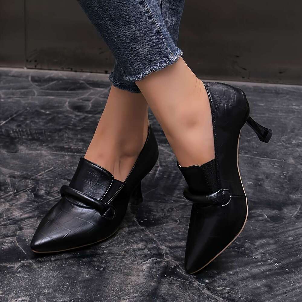 New Black Stiletto Heels Women Designed Spring Summer Featuring A Pointed Toe And Non Slip Sole Perfect For Formal Events MOJIDASHU