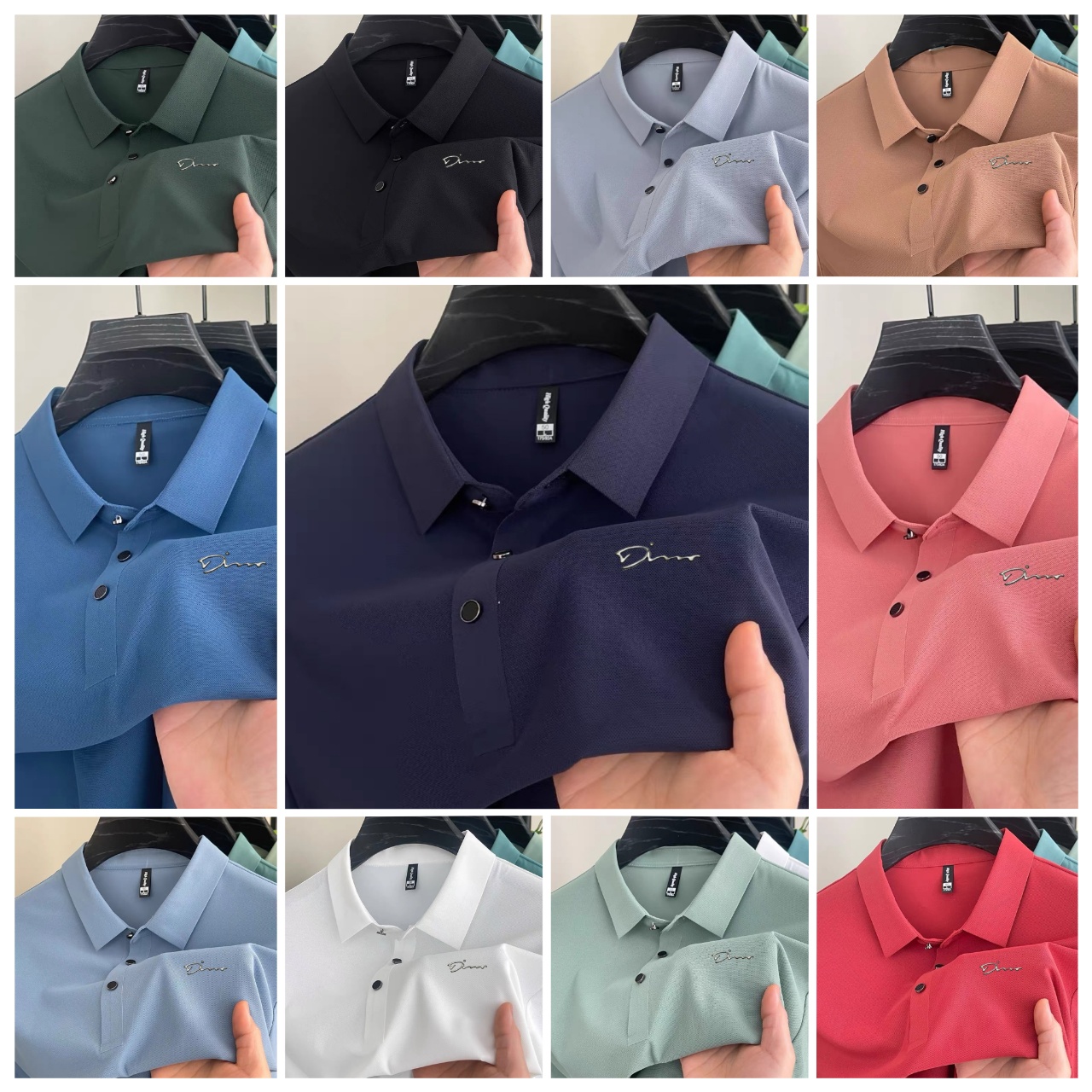Men's Polos Summer Short Sleeved Relief Polo Shirt Fashionable And Comfortable Business Casual Slim Fit Top