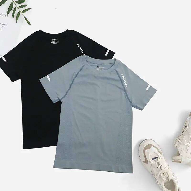 Women Seamless TShirt Female Fitness 2 Piece Top Workout Gym Training Shirts Athletic Short Sleeve Yoga Letter T-shirts 26Y0208