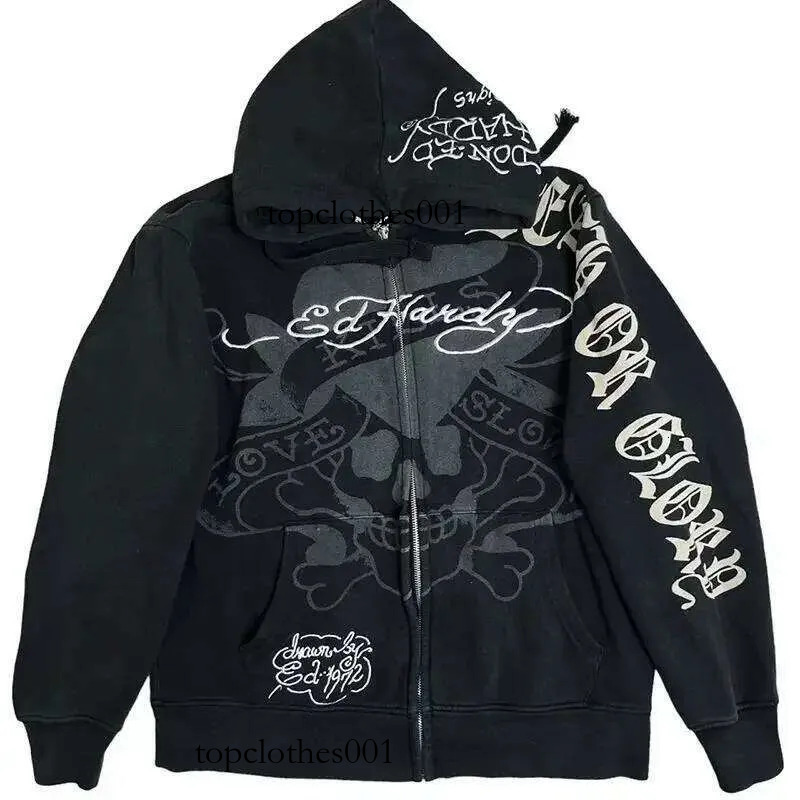 European American Personalized Cartoon Printed Hooded Cardigan Trend Ins Zipper Loose Sweatshirt Jacket For Men And Women