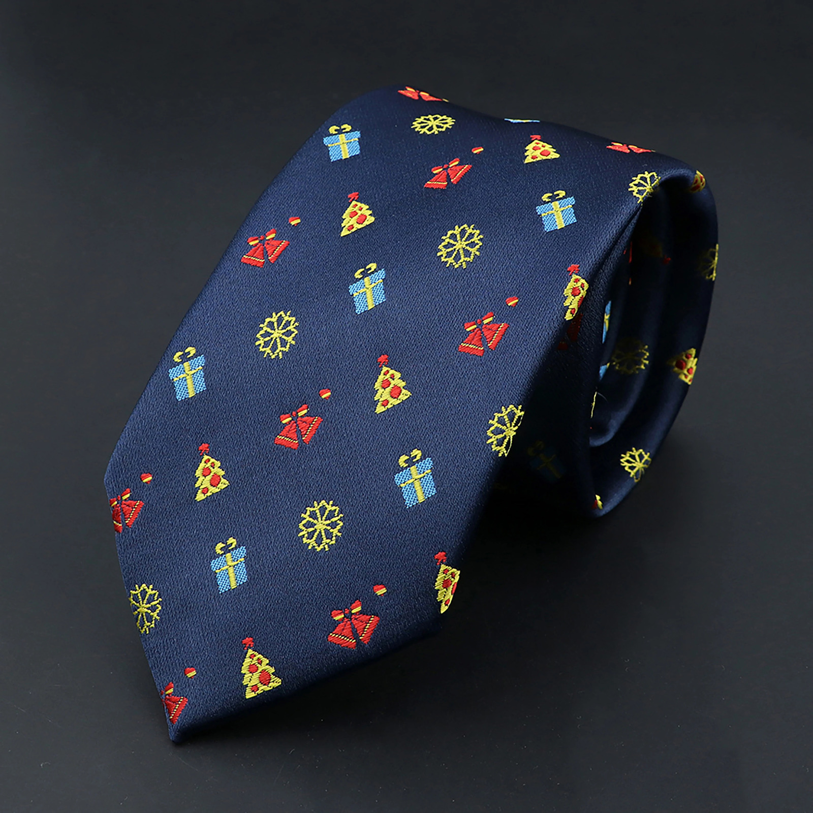 Classic Red Blue Christmas Tie For Men Father Festival Gift Santa Claus Snowman Tree Snowflake Elk Necktie Skinny 7cm Accessory 260208