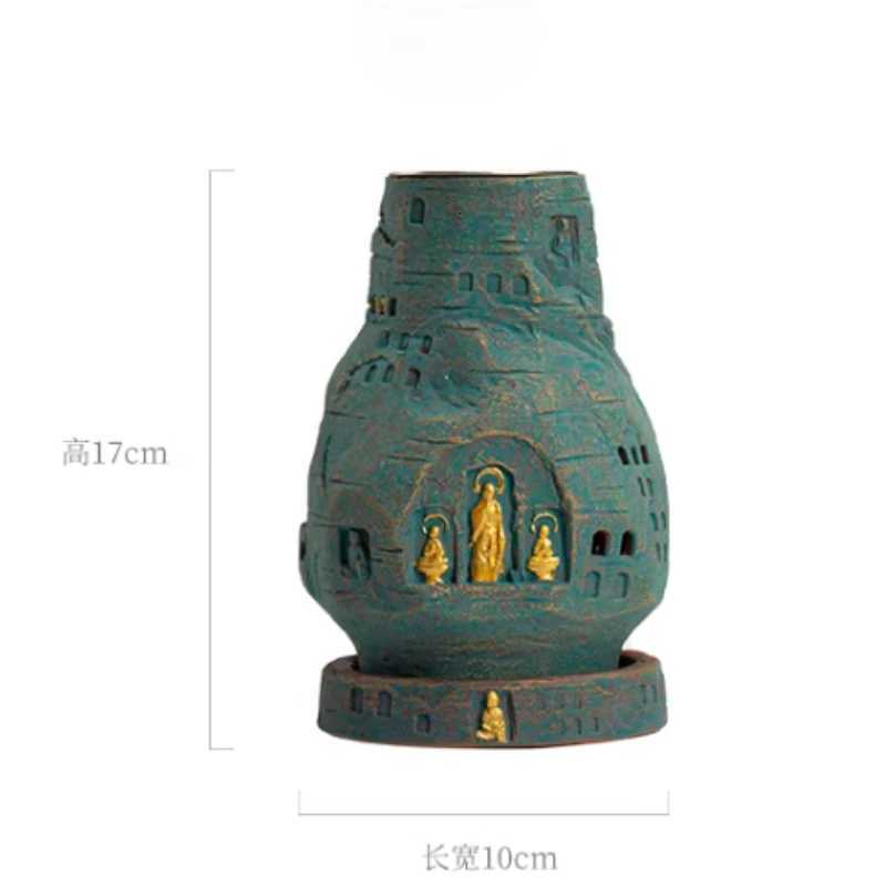 Ceramic Incense Burner Home Furnishings Bedroom Living Room Buddhist Temple Worship Decoration Dunhuang Cave Incense Burners C260209