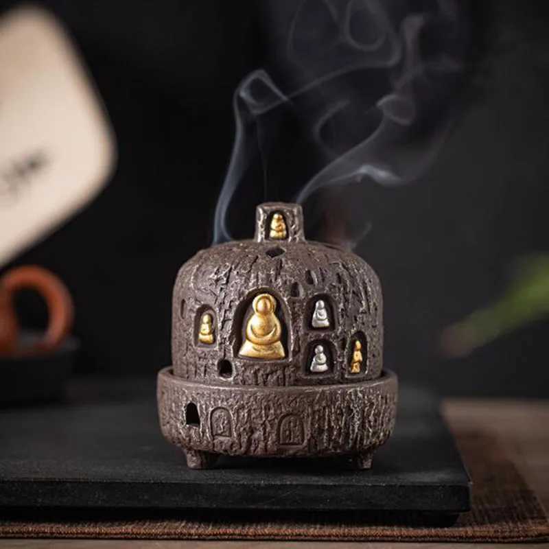 Porcelain Dunhuang Smoking Backflow Incense Burner Indoor Sandalwood Incense Holder Fragrance Censer Tea Ceremony Home Decor C260209