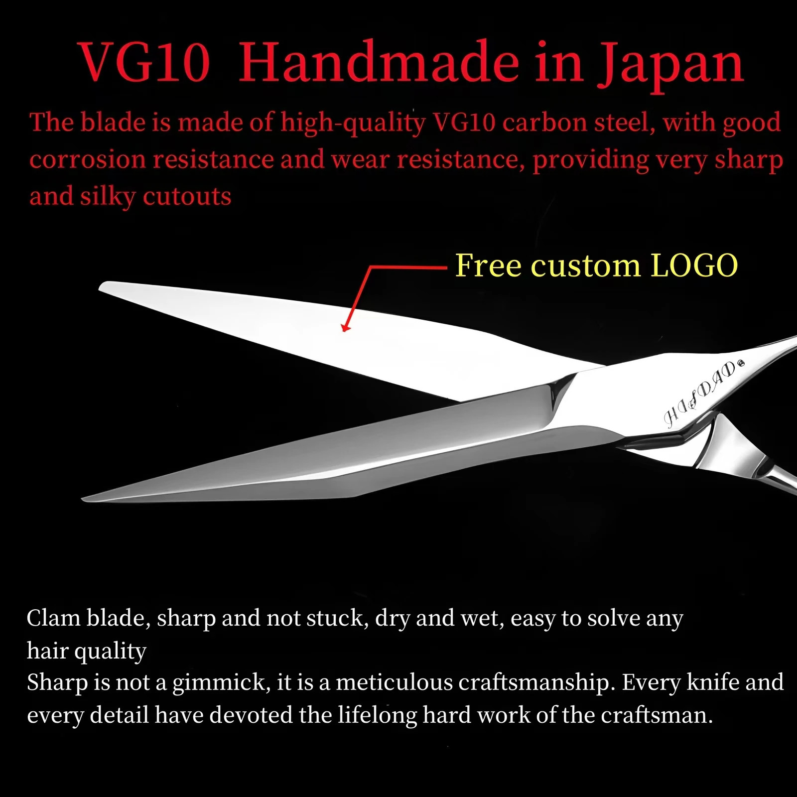 Highend barber scissors handmade 606570inch hair cutting VG10 Material Special for salons 260205