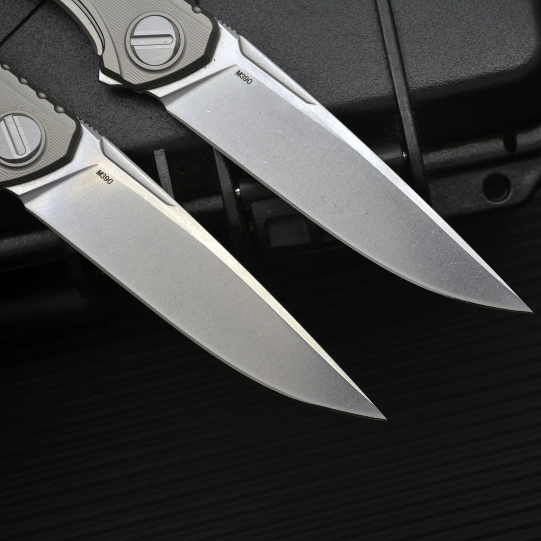 2Models Shirogorov knives Knife Astrium 3.94 M390 Point Blade, TC4 Handles