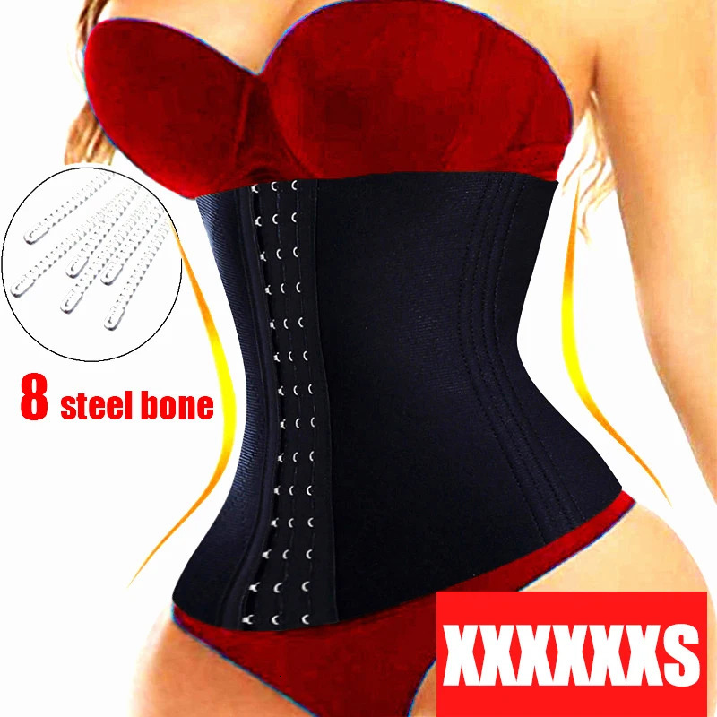 XXXXXXS Corset Slimming Waist Trainer Modeling Belt Women Dress Underwear Body Shaper Waist Cincher 8 Steel Bone Girls Shapewear 260207