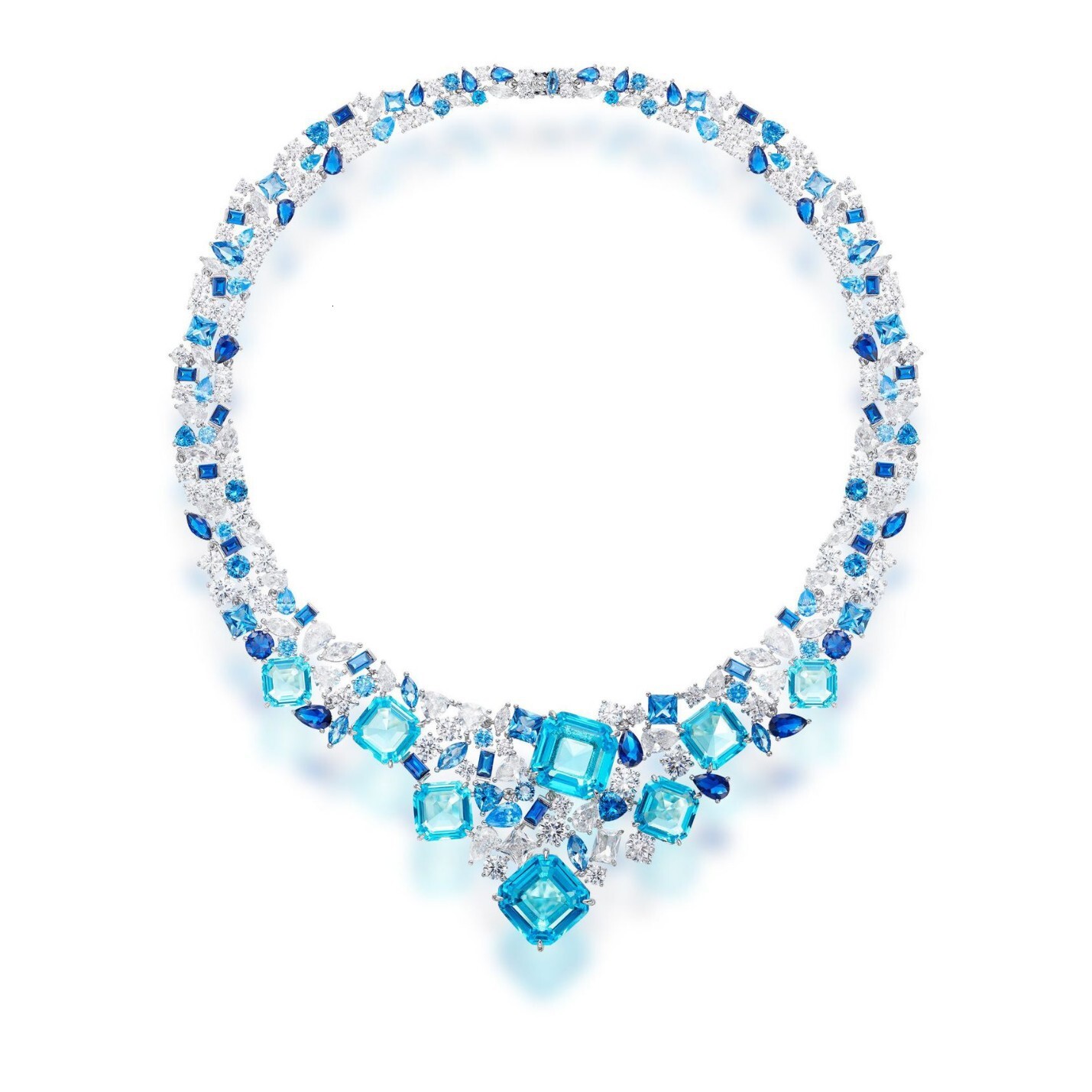 Necklace New Trade Blue Galaxy Necklace, Gold-Plated Necklace, High-End Luxury Design, Luxurious Texture Necklace, Evening Dress Collarbone Chain Neck
