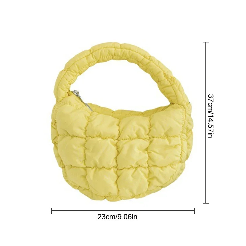Candy bag Fashion Mini Puffer Tote Bag Quilted Circle Phone Purse Elegant Soft Nylon Padded Key Pouch Simple Trend Handbag 260120