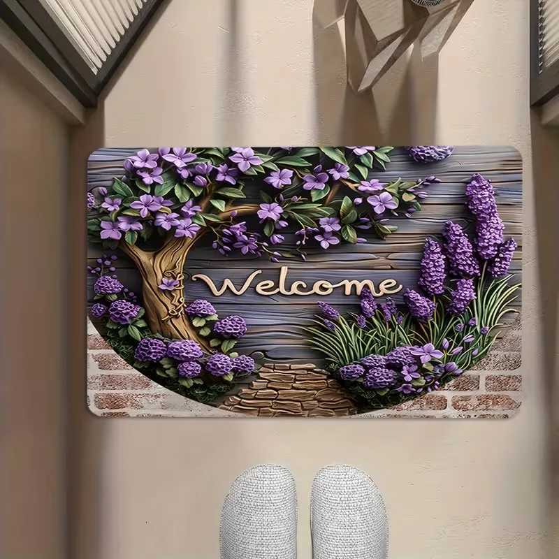 Entrance Carpet Pink Rose Welcome Home Mat Non-Slip Soft Floor Mat Indoor Outdoor Doormat Kitchen Floor Home Mats Foot Mat S260207