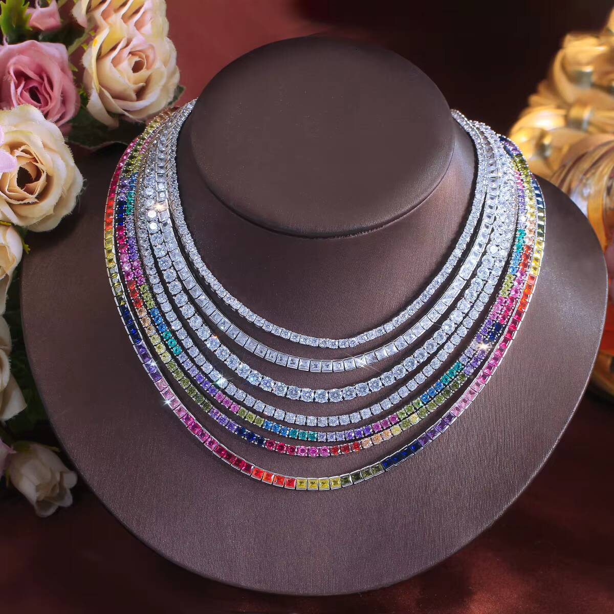Ready to Ship Customize Jewelry Product 17inches 25mm 3mm 4mm Moissanite VVS S925 Sterling Silver Table Tennis Necklace for Women Man
