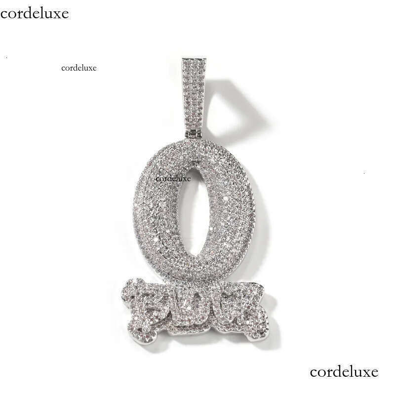 Hip Hop Art Letter O BLOCK Pendant Necklace TopBling Full 5A Zircon Jewelry Cool Men Gift c9