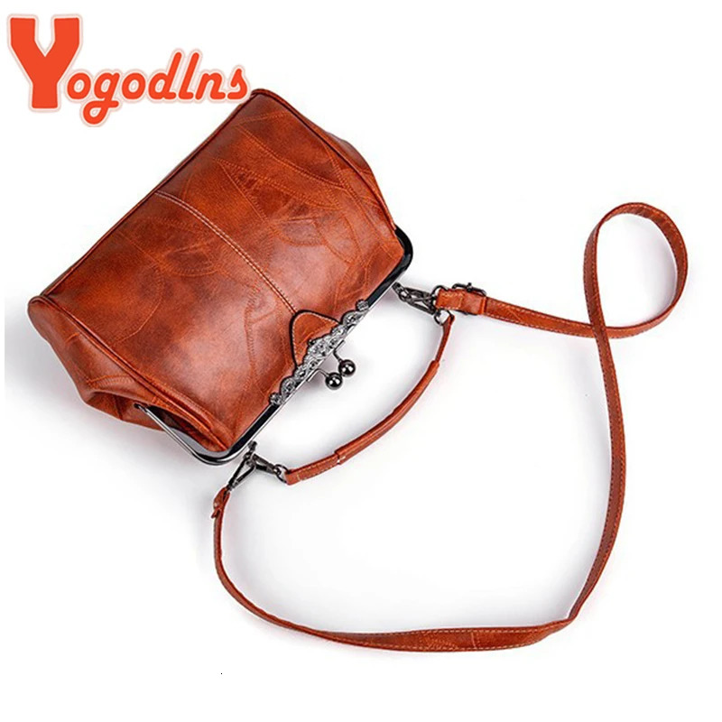 Yogodlns Vintage Clip Hand Bag For Women Soft Leather Shoulder Bag Fashion s Evening Wallet Shopping Crossbody Bag Bolso 260205