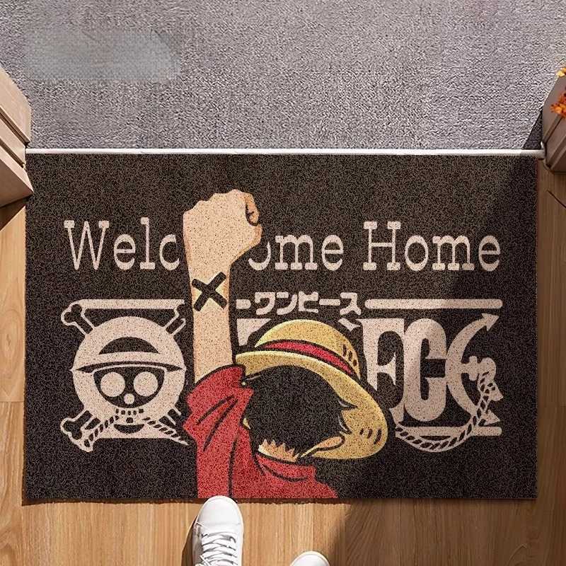 ONE PIECE Anime Cartoon Home Entrance Silk Circle Floor Mat Cuttable Pvc Floor Door Mats Non-Slip Washable Mat Carpe S260207