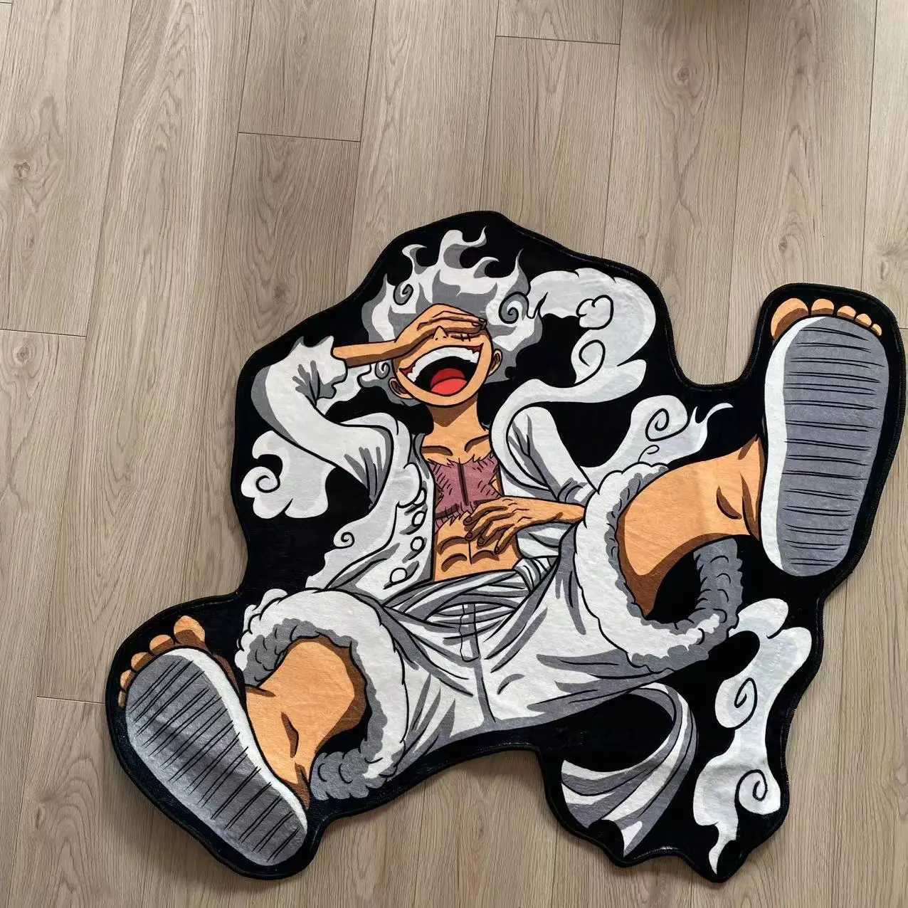 One PIECE Luffy Gear 5 Shaped Anime Room Manga Cartoon Irregular Rug Home Decoration Carpets Non-Slip Mat for Sofa Living Room S260207