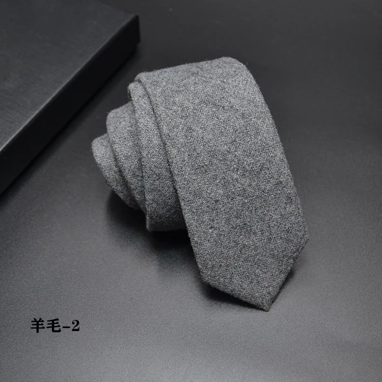 High quality Wool Narrow Tie For Male Work Casual Wedding Groom 6CM Neckties Neckwear Formal Neckcloth Groomsmen Ties men gifts 260208