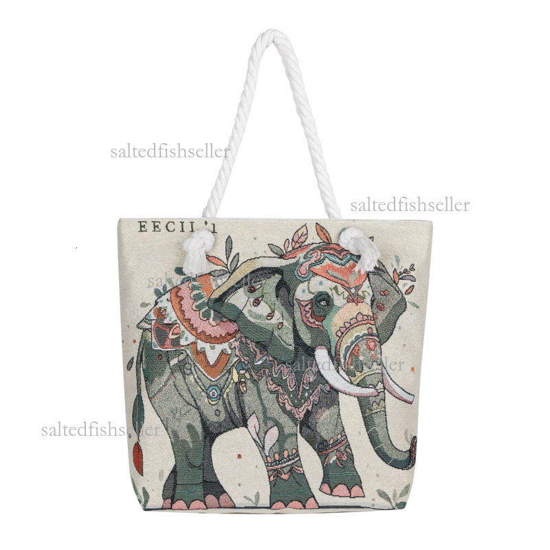 2026 Luxury Ethnic Embroidery Women's Canvas Handbag New Fashion Cartoon Hemp Rope Golden Thread Tote Shoulder Bag Large Capacity Leisure Shoppin
