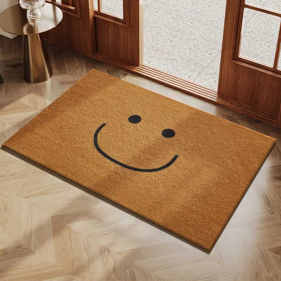 Imitation Coconut Palm Entrance Carpet Brown Flannel Floor Mat Entrance Hall Non Slip Door Rug Entrance Door Carpet S260207
