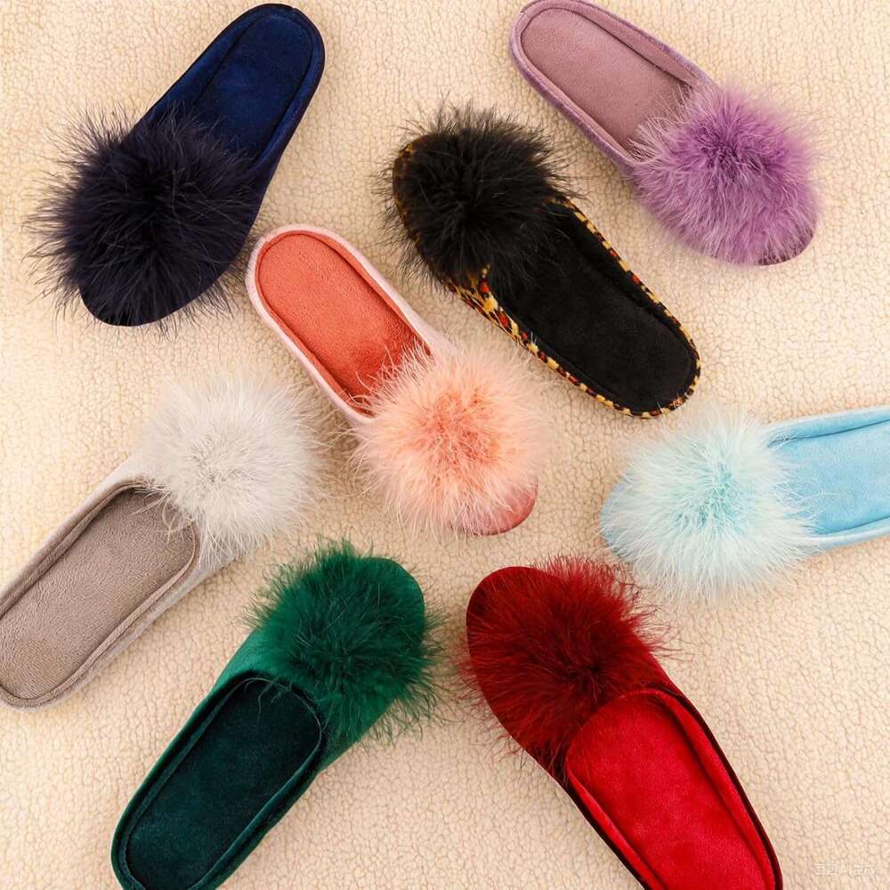 Women's Cozy Velvet Memory Foam House Slipper, Ladies Fuzzy Bedroom Slipper Non-Slip Sole