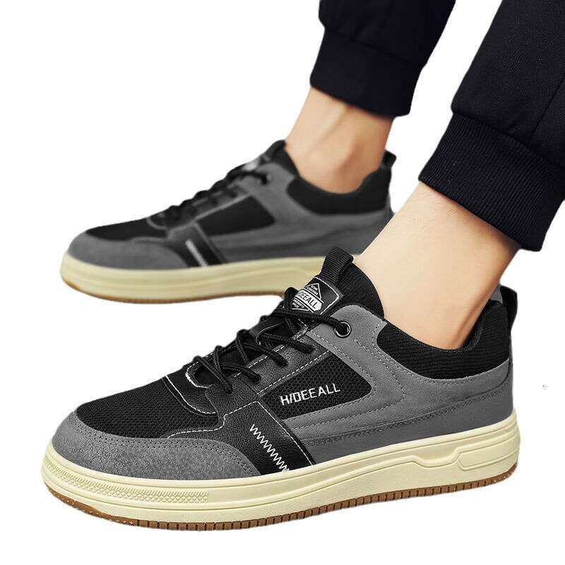 Men's winter 2025 new model, breathable, Hong Kong style, versatile, dirt-resistant mesh shoes, trendy, lightweight, soft-soled sports casual sho