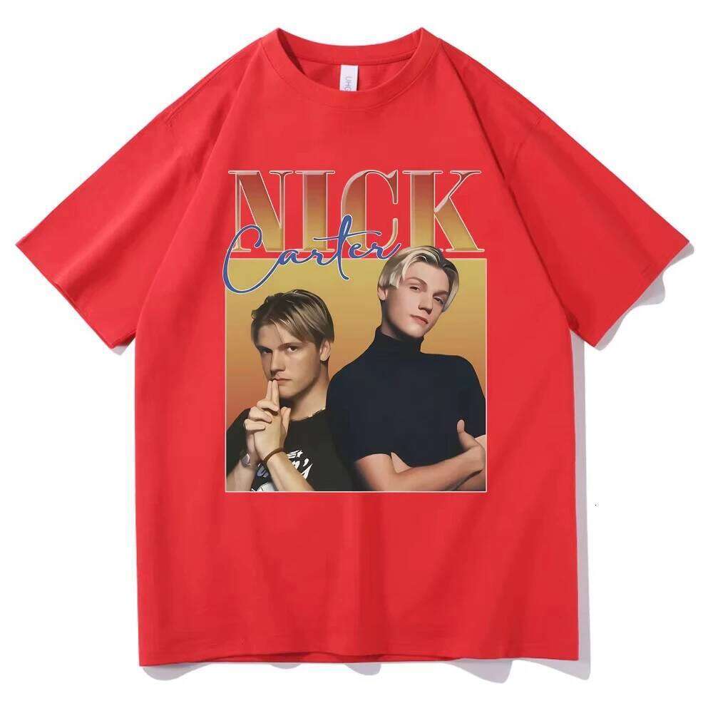 Rock Band Backstreet Boys Nick Carter Print T-shirt Male Vintage T Shirts Cotton Tees Men's Women Hip Hop Oversized Tshirt X260209
