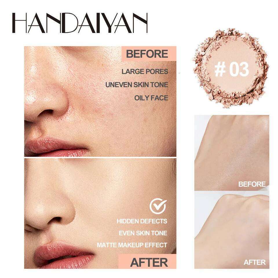 8 Color Matte Face Pressed 24 Hours Oil Control Natural Setting Powder Foundation Full Coverage Waterproof Lasting Makeup 26L0209