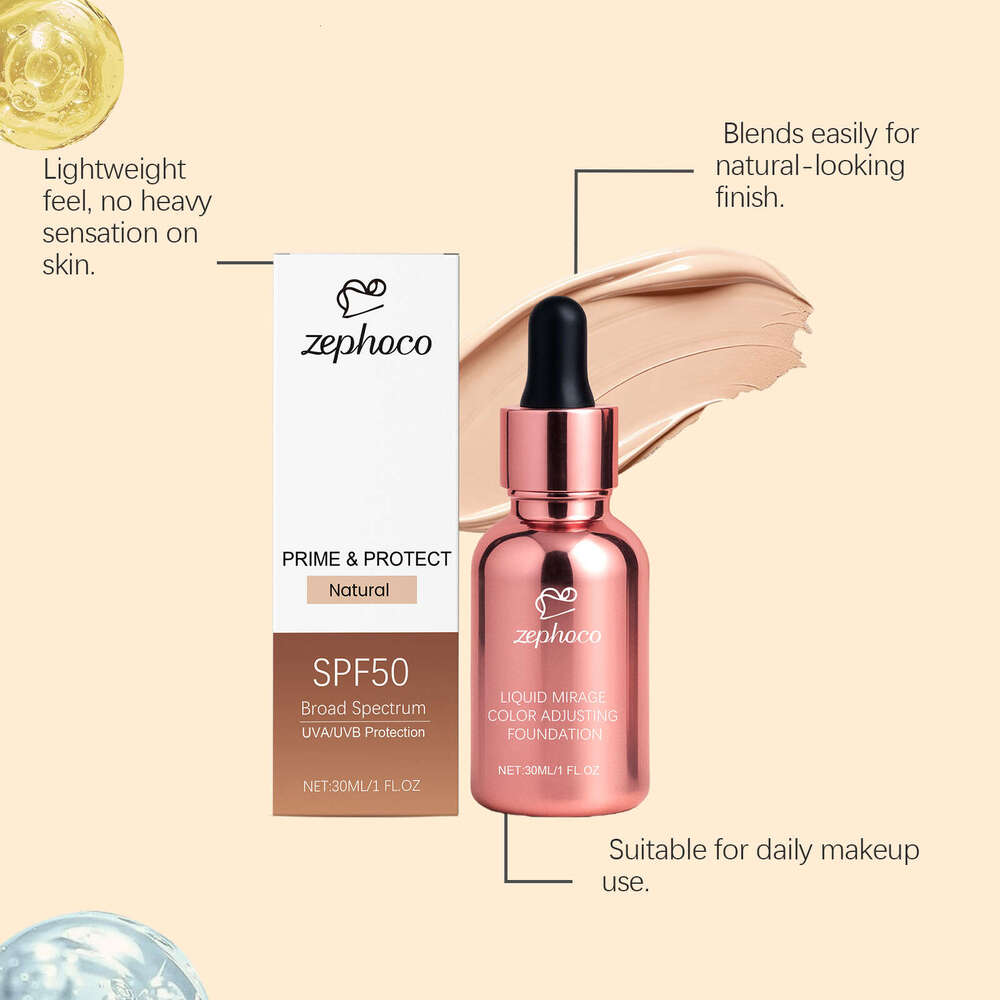 ZEPHOCO Color Changing Liquid Clear and Fit No Natural Lasting Makeup Moisturizing Lightweight Foundation