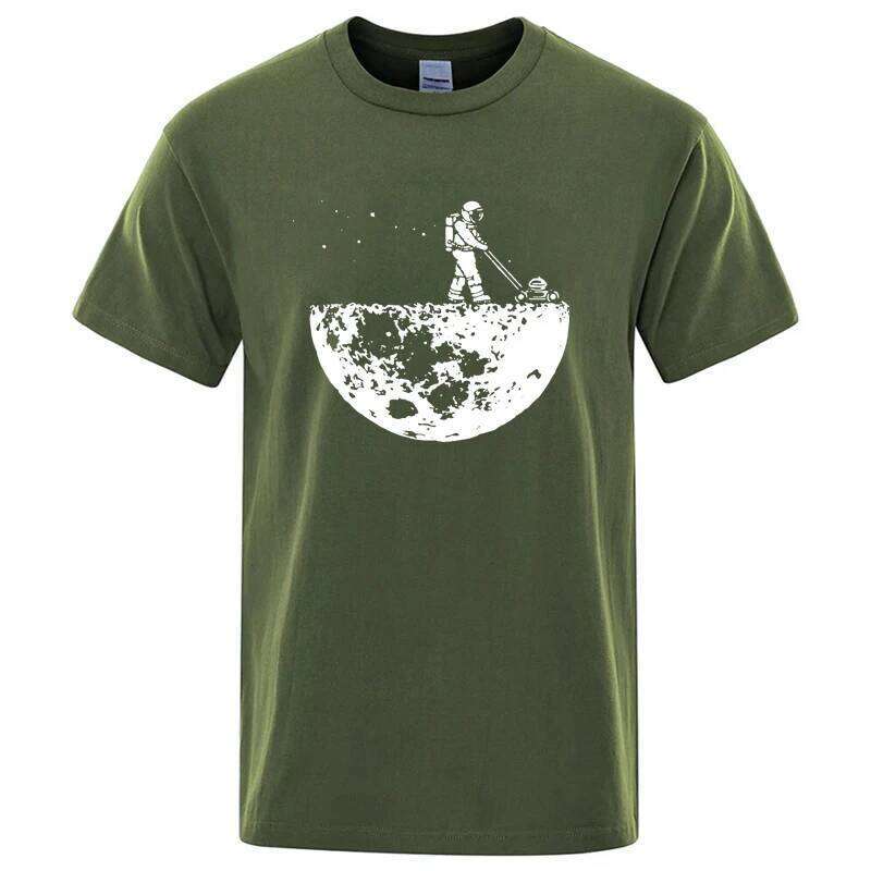Men T-shirt High Quality100% Funny Cotton Lunar Cleaner Printing Casual Cool Loose O-neck Male for MenT-shirt Hip Hop Tees X260209