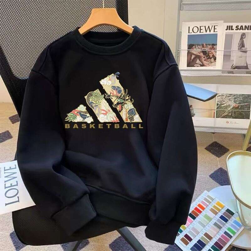 Heavyweight Crew Neck Sweatshirt For Men And Women, Ins Couple Style, Oversized, Stylish, Hoodless Long-Sleeve Top