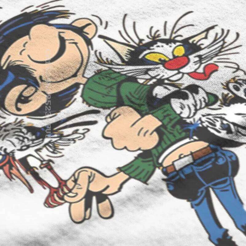 Gaston Lagaffe Cotton TShirts The Twins Of Gambler Personalize Homme Men T Shirts Funny Tshirt Clothing Oversized X260209